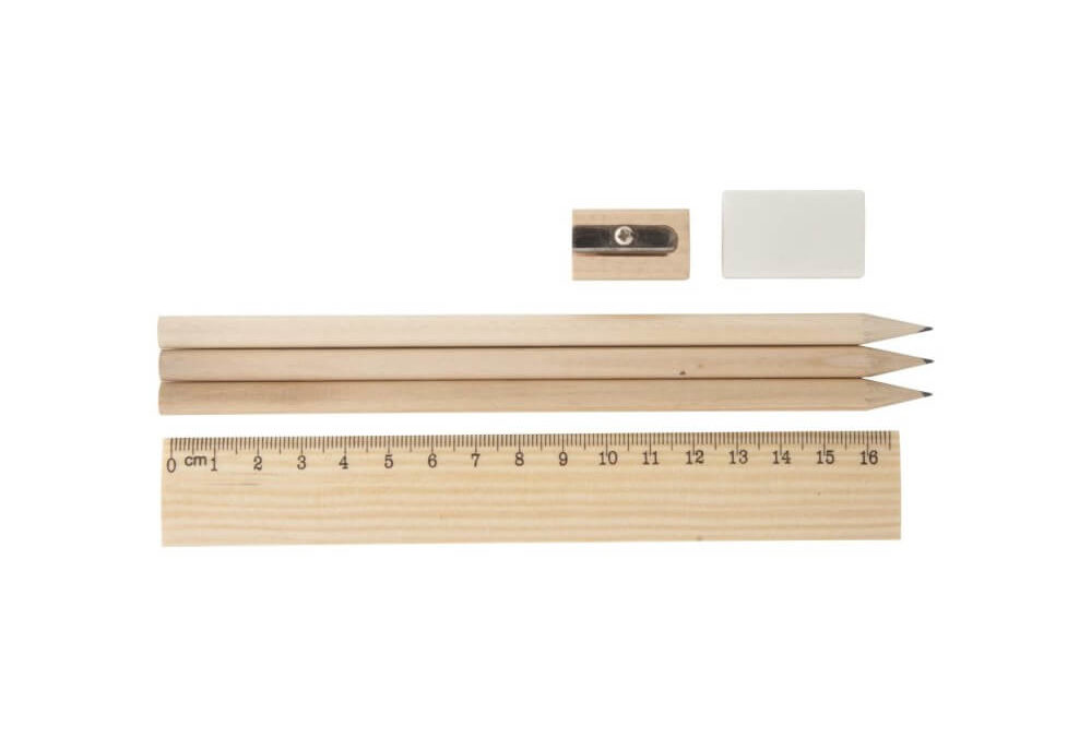 Ołówki z linijką, gumką i temperówką ECO43333