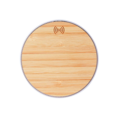 Drewniana ładowarka bezprzewodowa z logo